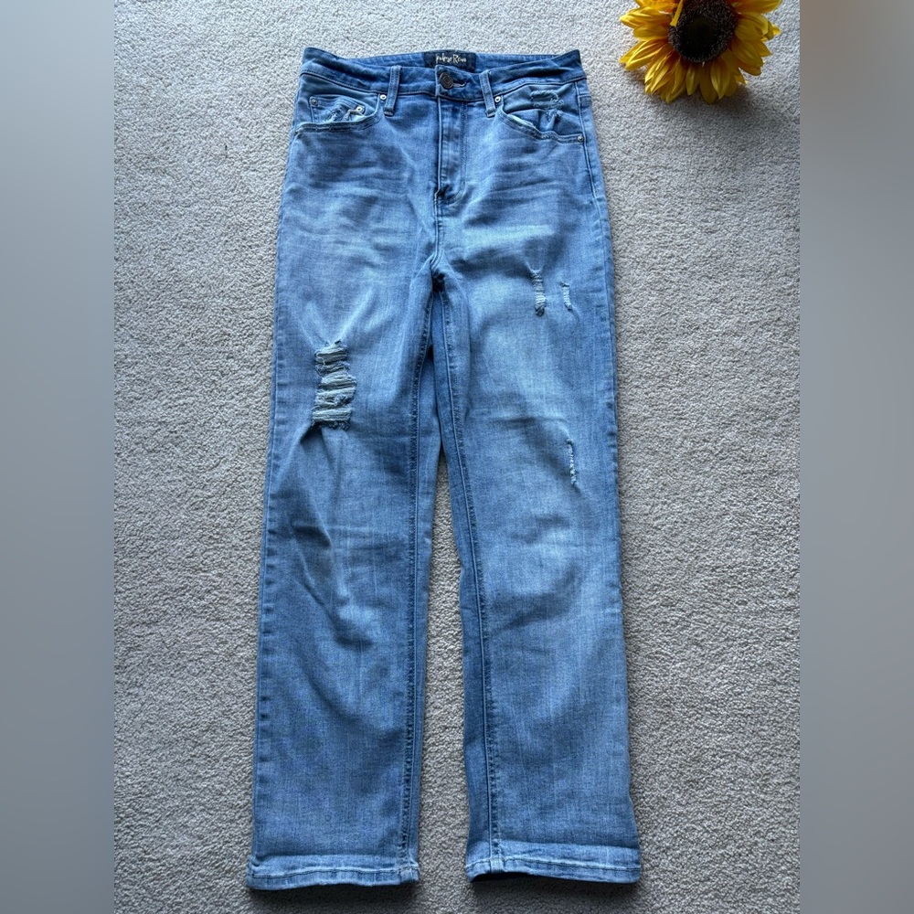 Indigo Rein Light Wash Distressed Skinny Jeans Size 28